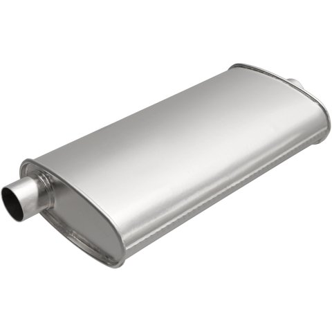 MagnaFlow Universal Steel 2 Inch Muffler 201-6596 Muffler, Universal, 2.00 in. Offset Inlet, 2.00 in. Center Outlet, Oval, Steel, Aluminized, Each