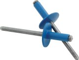 Allstar Performance Large Head Rivets ALL18174 Rivets, Blind Rivets, 3/16 in. Rivet, 9/16 in. Head, Aluminum/Steel, Pepsi Blue, Set of 250 thumbnail 1