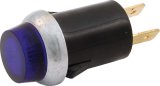 Allstar Performance Warning Lights ALL99063 Light, Blue, Chrome Bezel, Black Housing, 2-blade, 0.908 in. Diameter, Each thumbnail 1