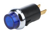Allstar Performance Warning Lights ALL99063 Light, Blue, Chrome Bezel, Black Housing, 2-blade, 0.908 in. Diameter, Each thumbnail 2