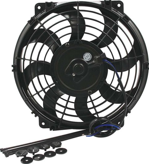 10 Inch 775 CFM Allstar Performance Curved Blade Electric Fan ALL30070 Fan, Single, in. Diameter, Reversible, 750 cfm, Black, Plastic, Kit