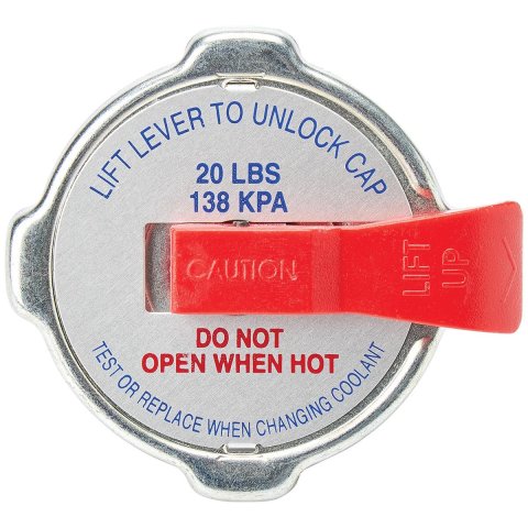 Allstar Performance Recovery High-Pressure Radiator Caps ALL30130 Cap, Stant, 19-21 psi, With Pressure Release Lever, Each