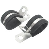 Allstar Performance Aluminum Line Clamps ALL18304-50 Hose Mounting Clamps, Cushioned, Aluminum, Natural, One 5/8 in. Diameter Hole, Set of 50 thumbnail 1