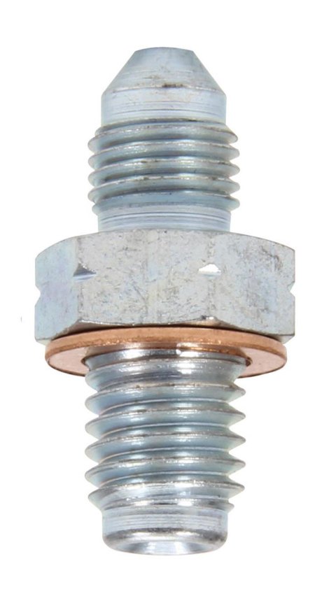 Allstar Performance Brake Fittings ALL50037 Adapter Fittings, Steel, -3 AN to 10mm-1.50, Caliper, Includes Crush Washer, Straight, Pair