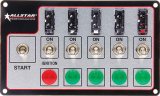 Allstar Performance Ignition Switch Panels ALL80138 Panel, Standard, Dash Mount, Aluminum, Brushed, 6 Toggle Switches, 7 in. Width, 4 in. Height thumbnail 1