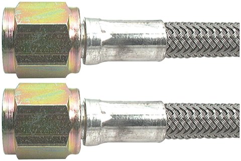 Allstar Performance Braided Steel Lines ALL46400-90 Brake Lines, Stainless Steel, - 4 AN, Straight, Female Threads, 90.00 in. Length, Each