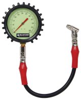 Allstar Performance Tire Gauges ALL44048 Pressure and Inflators, Analog, 0-60 psi Range, 4 in. Gauge, Black/Luminescent Green Face, 14.0 in. Hose, with Bleed Valve, Each thumbnail 1