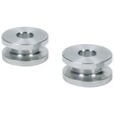 Allstar Performance Hourglass Spacers ALL18812 Spacers, Spacers, Aluminum, Natural, 5/16 in. I.D. X 1 in. O.D. X 1/2 in., Pair thumbnail 1