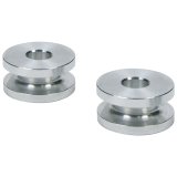 Allstar Performance Hourglass Spacers ALL18812 Spacers, Spacers, Aluminum, Natural, 5/16 in. I.D. X 1 in. O.D. X 1/2 in., Pair thumbnail 2
