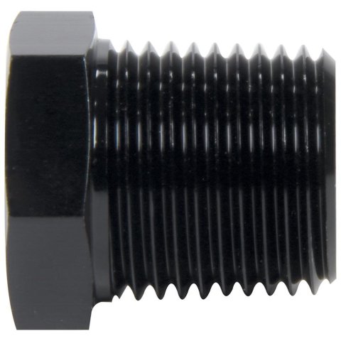 Allstar Performance NPT Plug Fittings ALL49821 Fitting, Plug, Aluminum, Black Anodized, Hex, 3/8 in. NPT, Male Threads, Each
