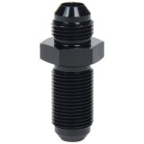 Allstar Performance Bulkhead Fittings ALL49612 Fitting, Bulkhead, Aluminum, Black Anodized, Straight, -6 AN, Male Threads, Each thumbnail 1