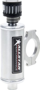 Allstar Performance Mini Breather Tanks ALL36140 Oil Tank, Round, Aluminum, Natural, Universal, Each thumbnail 1