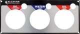 Allstar Performance Gauge Panels ALL80126 Panels, Three Type, Designed for Oil Pressure, Water Temperature, and Oil Temp. Gauges, Aluminum, Black/Silver, 10.50 in. Length, Each thumbnail 1