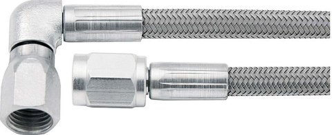 Allstar Performance Braided Steel Lines ALL46302-36 Brake Line, Stainless Steel, 36 in. Length, -3 AN Hose, -3 AN Female, -3 AN 90 Degree Female, Each thumbnail 1