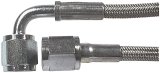 Allstar Performance Braided Steel Lines ALL46312-18 Brake Lines, Stainless Steel, -4 AN, Straight, 90 Degree, Female Threads, 18.00 in. Length, Each thumbnail 1