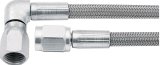 Allstar Performance Braided Steel Lines ALL46302-9 Brake Line, Stainless Steel, 9 in. Length, -3 AN Hose, -3 AN Female, -3 AN 90 Degree Female, Each thumbnail 1