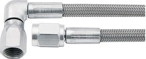 Allstar Performance Braided Steel Lines ALL46302-9 Brake Line, Stainless Steel, 9 in. Length, -3 AN Hose, -3 AN Female, -3 AN 90 Degree Female, Each