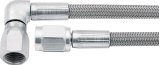 Allstar Performance Braided Steel Lines ALL46302-9 Brake Line, Stainless Steel, 9 in. Length, -3 AN Hose, -3 AN Female, -3 AN 90 Degree Female, Each thumbnail 2