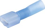 Allstar Performance Terminal Connectors ALL76077 Electrical Wiring Connectors, Tin Plated Copper, 1/4 in. Stud Spade with Shrink Sleeve, Male, 14-16 Gauge, Set of 10 thumbnail 1