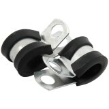 Allstar Performance Aluminum Line Clamps ALL18302-50 Hose Mounting Clamps, Cushioned, Aluminum, Natural, One 3/8 in. Diameter Hole, Set of 50 thumbnail 1
