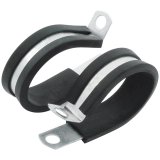 Allstar Performance Aluminum Line Clamps ALL18308-50 Hose Mounting Clamps, Cushioned, Aluminum, Natural, One 1 1/4 in. Diameter Hole, Set of 50 thumbnail 1