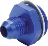 Allstar Performance Aluminum Carburetor Fittings ALL50894 Inlet Fitting, Aluminum, Blue Anodized, 7/8-20 in. Male Threads, -6 AN Male Threads, Holley, Each thumbnail 1