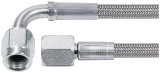 Allstar Performance Braided Steel Lines ALL46404-6 Brake Lines, Stainless Steel, - 4 AN, Straight, 90 Degree, Female Threads, 6.00 in. Length, Each thumbnail 2