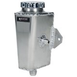 Allstar Performance Power Steering Reservoirs ALL36136 Reservoirs, Firewall Mount, Left Hand Inlet, Aluminum, Natural Finish, -10 AN Supply, -6 AN Return, 8.0 in. Tall, with Cap, Each thumbnail 1