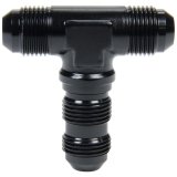 Allstar Performance Bulkhead Fittings ALL49632 Fitting, Bulkhead, Aluminum, Black Anodized, Tee, -6 AN, Male Threads, Each thumbnail 1