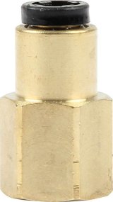 Allstar Performance Brake Fittings ALL48021 Hose End, Brass, Straight, Female, 1/8 in. NPT, to 3/16 in. Nylon Line, Each thumbnail 1