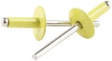 Allstar Performance Large Head Rivets ALL18181 Rivets, Blind Rivets, 3/16 in. Rivet, 9/16 in. Head, Aluminum/Steel, Yellow, Set of 250 thumbnail 1