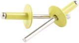 Allstar Performance Large Head Rivets ALL18181 Rivets, Blind Rivets, 3/16 in. Rivet, 9/16 in. Head, Aluminum/Steel, Yellow, Set of 250 thumbnail 2