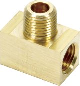 Allstar Performance Brake Fittings ALL50135 Tee, Brass, Fits 3/16 in. Line. Thread, Female Inverted Flare, 1/8 NPT Gauge Port, Each thumbnail 2