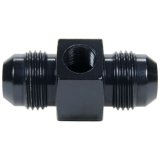 Allstar Performance Adapter Fittings ALL49760 and Adapters, Straight Fittings, Aluminum, Black, 1/8 in. NPT Gauge Port, -4 AN Male AN Ends, Each thumbnail 1