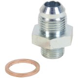 Allstar Performance AN Flare Adapter Fittings ALL50915 and Adapters, Fittings, Straight, Steel, Zinc Color, -8 Male AN, 5/8 in.-18 UNF Male Threads, Each thumbnail 1