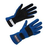 Allstar Performance Double-Layer SFI 3.3/5 Driving Gloves ALL915025 Gloves, Double Layer, SFI-3.3/5, Aramid, Blue/Black, X-Large. Pair thumbnail 1