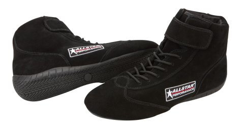 Allstar Performance Mid-Top Driving Shoes ALL919105 Shoes, Mid-Top, SFI 3.3/5, Black, Suede, Men's Size 10 1/2, Pair
