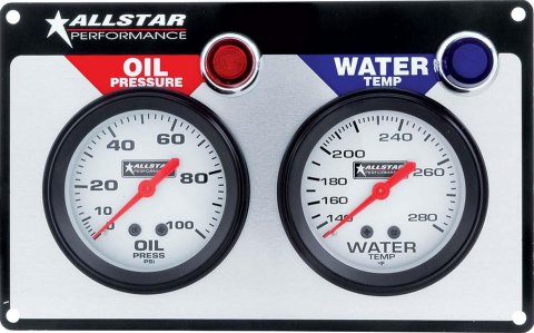 Allstar Performance Gauge Panel Kits ALL80090 Kit, Analog, Console, 2 5/8 in., Water Temperature, Oil Pressure, Kit thumbnail 2