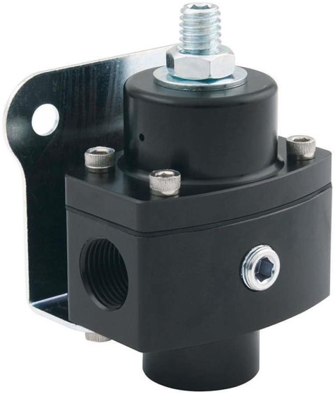 Allstar Performance Fuel Pressure Regulators ALL40290 Regulator, Inline, Non-return, 4.5 - 14 psi, Aluminum, Black, 3/8 in. NPT Female Threads, Each thumbnail 1
