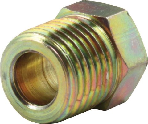 Allstar Performance Inverted Flare Nuts ALL50118 Tube Nuts, Flare, 1/4 in. Tube, 1/2-20 in. Nut, Steel, Gold, Pair