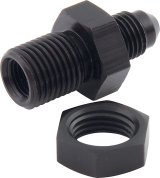 Allstar Performance Bulkhead Fittings ALL50105 Fitting, Straight, Aluminum, Black Anodized, -4 AN Male Threads, Bulkead Nut, Each thumbnail 2