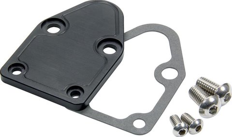 Allstar Performance Billet Aluminum Fuel Pump Block-Off Plates ALL40306 Plate, Aluminum, Black Anodized, Chevy, Small Block, Each