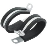 Allstar Performance Aluminum Line Clamps ALL18307-50 Hose Mounting Clamps, Cushioned, Aluminum, Natural, One 1 in. Diameter Hole, Set of 50 thumbnail 1
