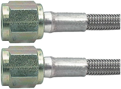 Allstar Performance Braided Steel Lines ALL46310-12 Brake Lines, Stainless Steel, -4 AN, Straight, Female Threads, 12.00 in. Length, Each
