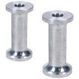 Allstar Performance Hourglass Spacers ALL18818 Spacers, Spacers, Aluminum, Natural, 3/8 in. I.D. X 1 in. O.D. X 1/4 in., Pair thumbnail 1