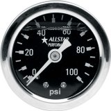 Allstar Performance Gauges ALL80206 Gauge, Fuel Pressure, 0-100 psi, 1 1/2 in., Liquid Filled, Black Face, 1/8 in. NPT, Each thumbnail 2