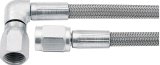 Allstar Performance Braided Steel Lines ALL46302-21 Brake Line, Stainless Steel, 21 in. Length, -3 AN Hose, -3 AN Female, -3 AN 90 Degree Female, Each thumbnail 1