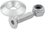Allstar Performance Countersunk Bolt Kits ALL18632-50 Bolts, Countersunk, Body Mount Type, Allen/Hex, Steel, Natural, 1/4-20 in. Thread, Set of 50 thumbnail 2