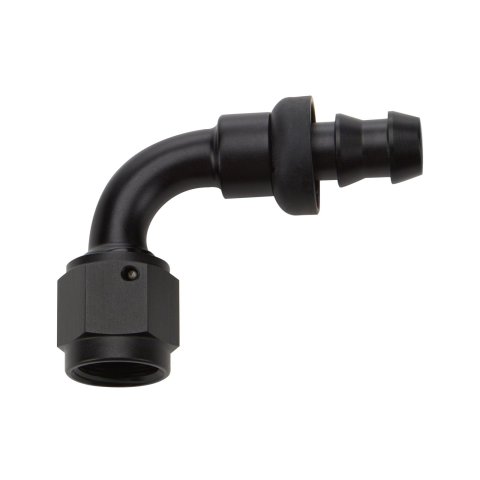 Allstar Performance Hose Ends ALL49453 End Pushlock Black Aluminum 90 Deg Elbow -8