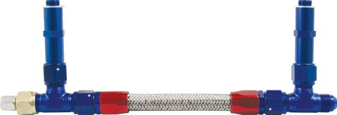 Allstar Performance Fuel Lines ALL26157 Line, Braided Stainless Steel, Aluminum, Red/Blue, -8 AN Inlet, 9/16-24 in. Bowl Threads, Each